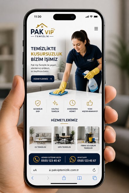 Pak Vip Temizlik mobil site önizlemesi